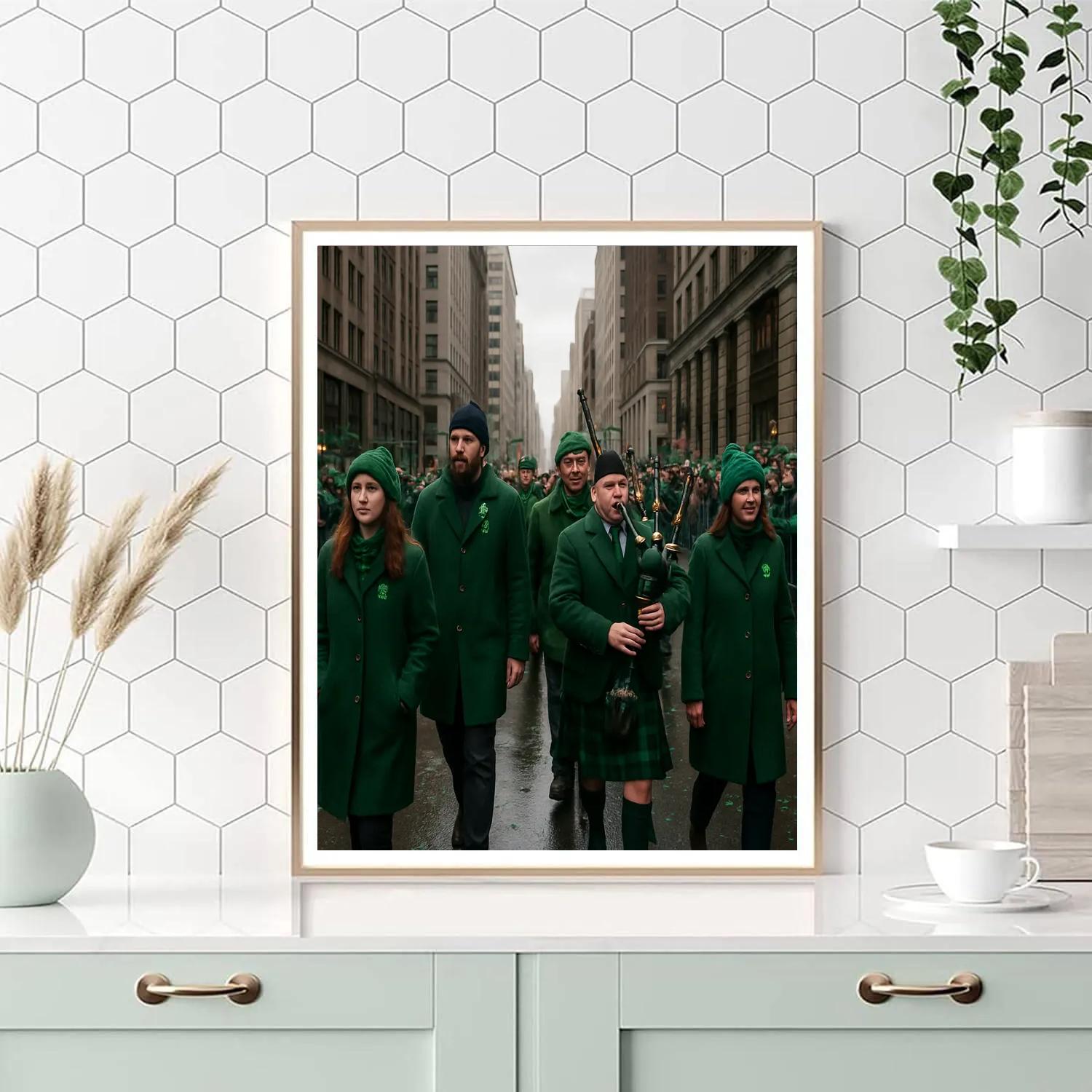 St Patrick Street Parade Green March Painting by numbers kit