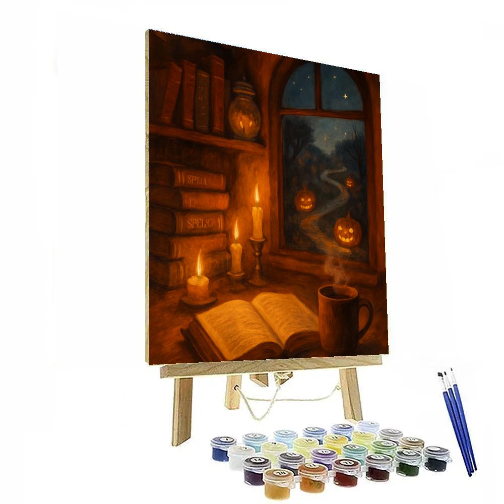 Cozy Library Of Autumn Spells paint by color