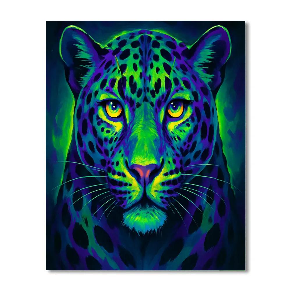Leopard Neon Montage Painting by numbers kit
