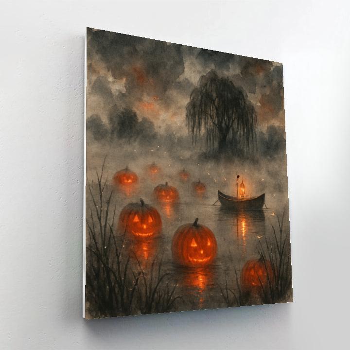 Fogbound Pumpkin Marsh Numbered painting kits