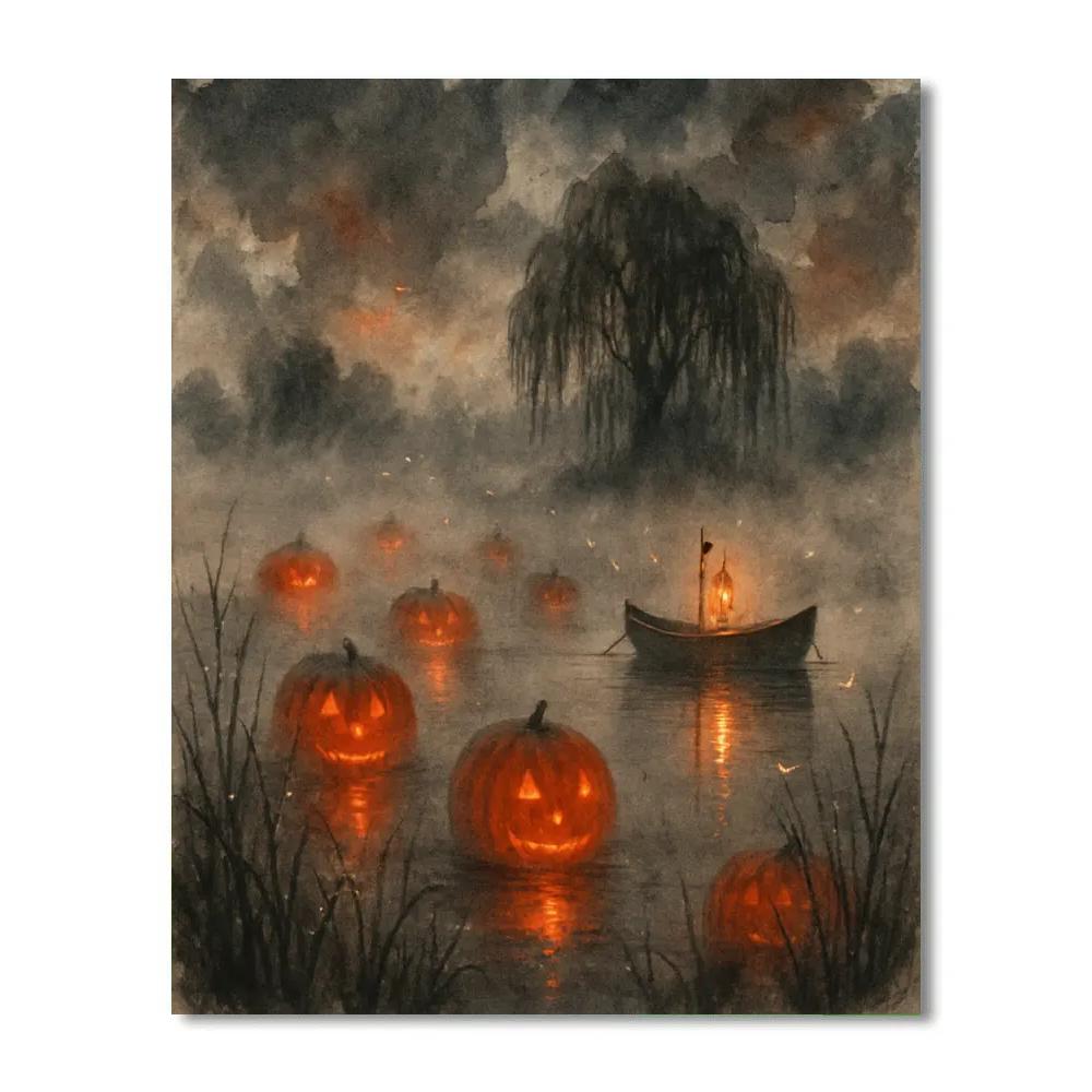 Fogbound Pumpkin Marsh Numbered painting kits