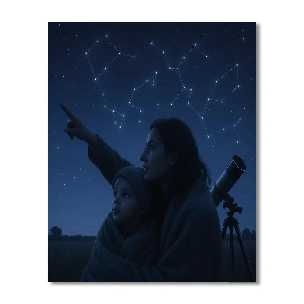 Stargazing Blanket Night With Mom Painting by numbers kit