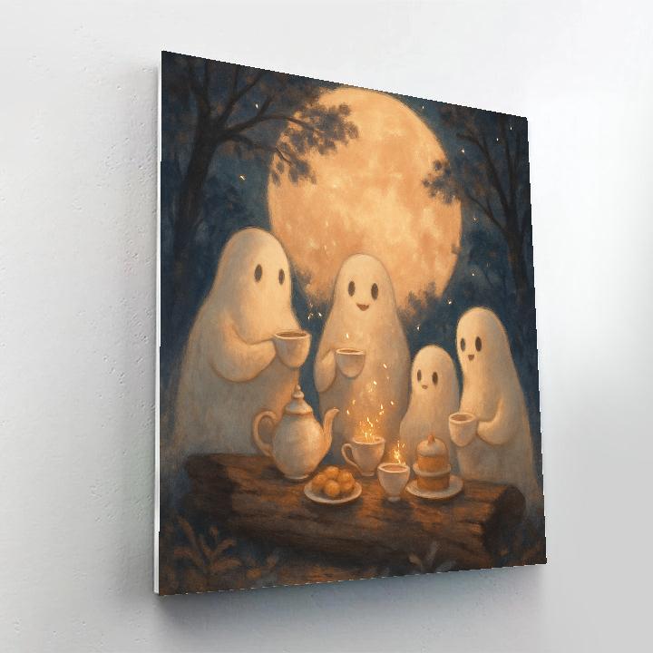 Moonlit Ghost Tea Party paint by number
