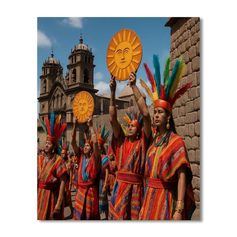 Inti Raymi Sun Festival Cusco Plaza Paint by numbers art
