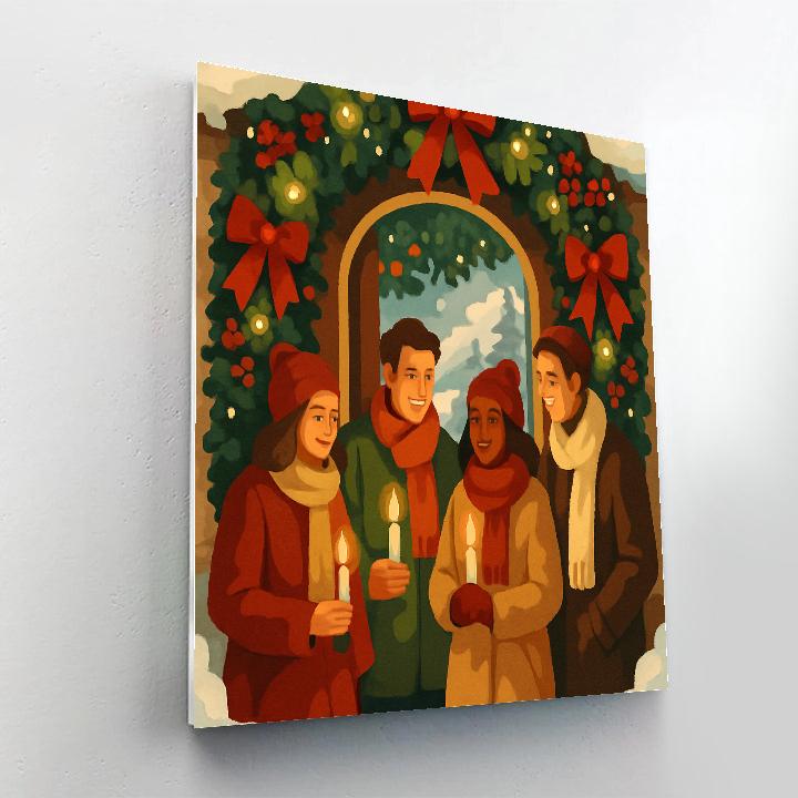 Winter Garland Gathering paint by color
