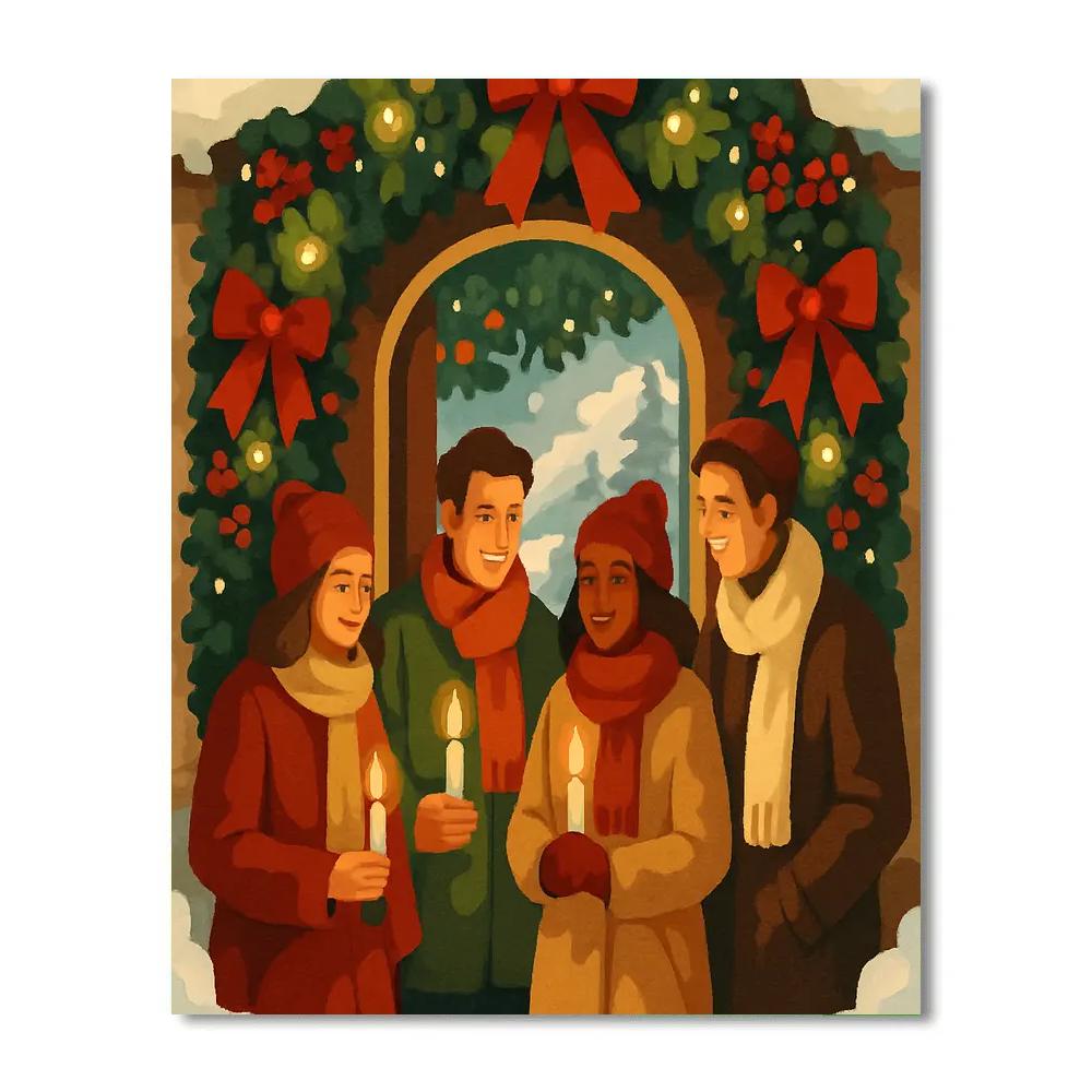Winter Garland Gathering paint by color