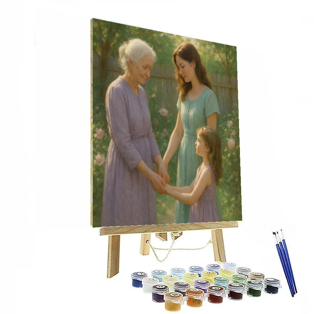 Portrait Of Generations Holding Hands Number painting
