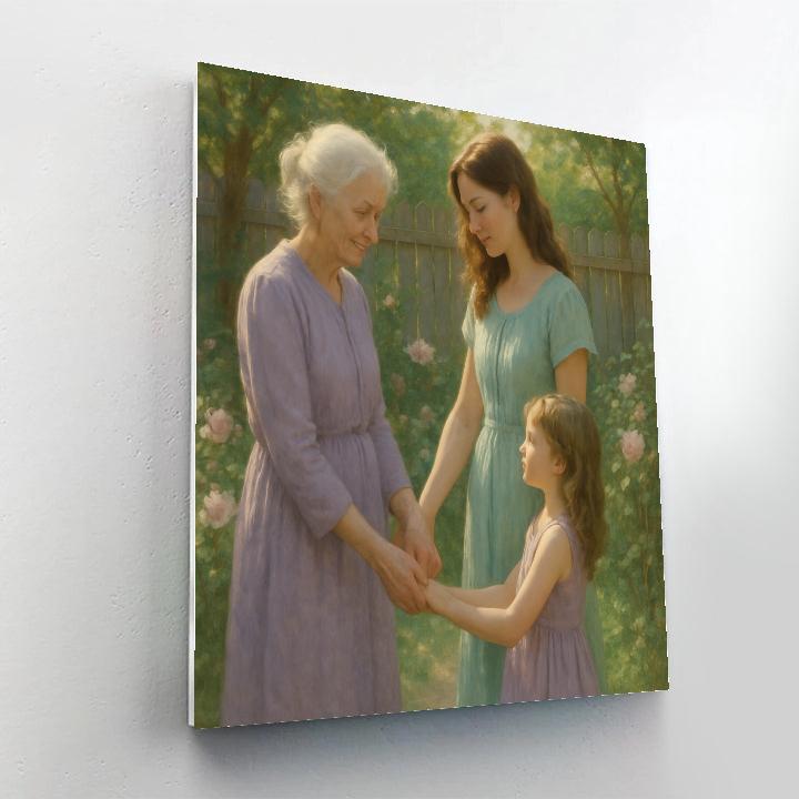 Portrait Of Generations Holding Hands Number painting
