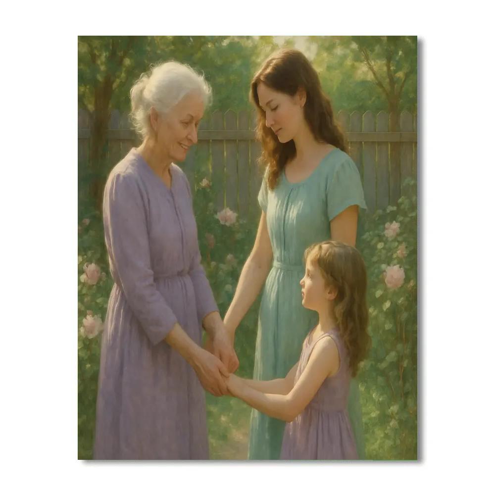 Portrait Of Generations Holding Hands Number painting