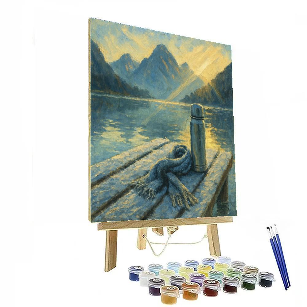 Frosted Dawn At High Ridge Lake Number painting