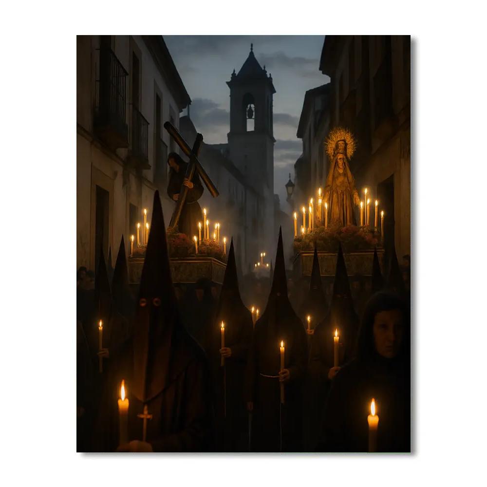 Semana Santa Procession At Dusk Paint by numbers kits