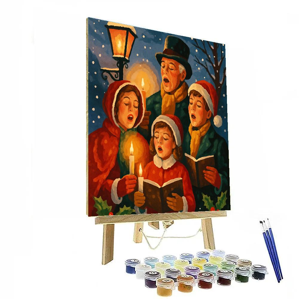 Twilight Carolers Glow Paint by numbers art