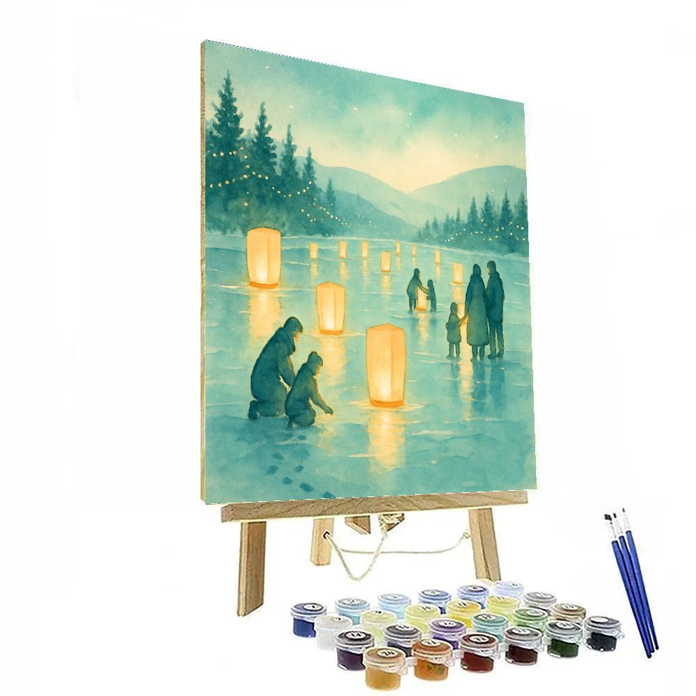Lantern Sail Across Frozen Lake Paint by numbers kits