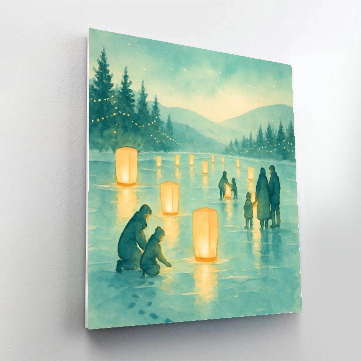 Lantern Sail Across Frozen Lake Paint by numbers kits