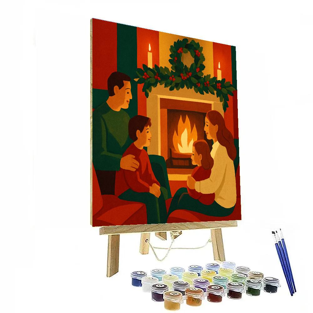 Candlelit Hearthside Embrace paint by number