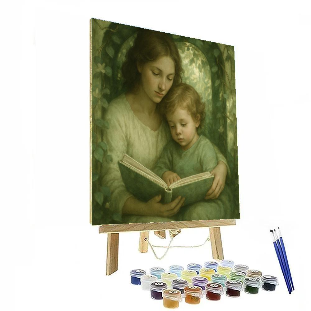 Quiet Garden Reading With Mom Number painting