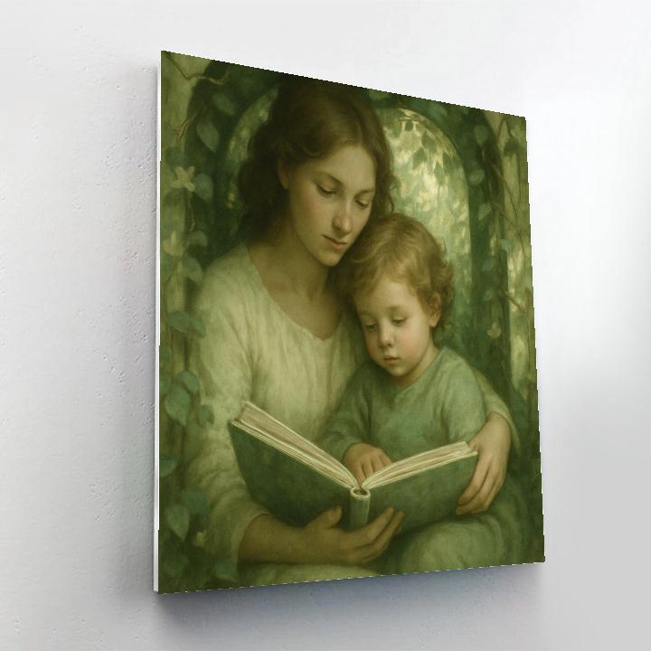 Quiet Garden Reading With Mom Number painting