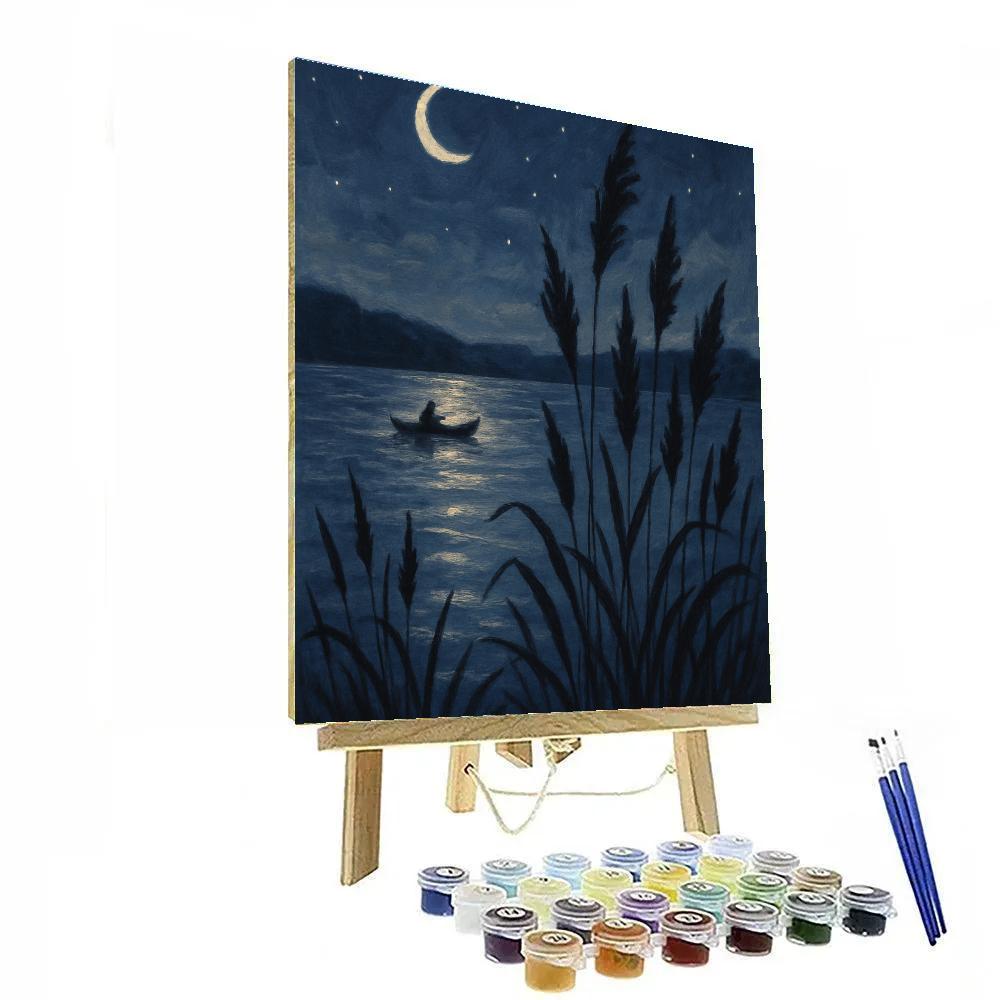 Moonlit Reeds And Quiet Pines Painting by numbers kit