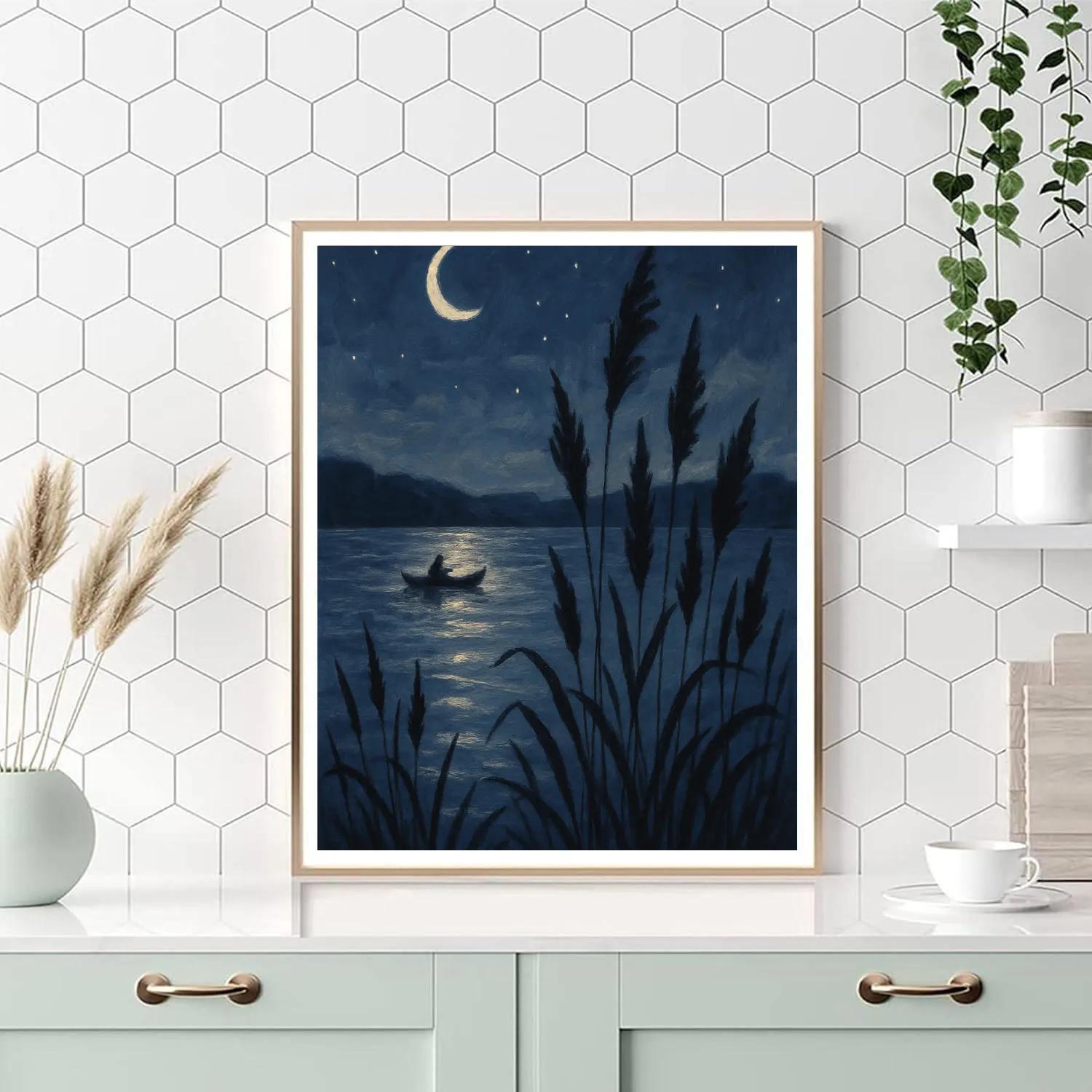 Moonlit Reeds And Quiet Pines Painting by numbers kit