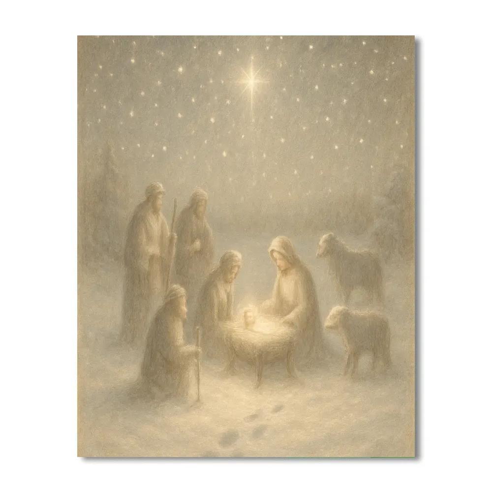 Starlight Nativity Meadow DIY paint by numbers