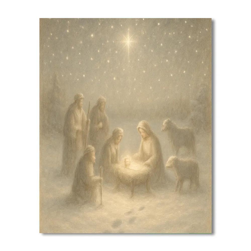 Starlight Nativity Meadow DIY paint by numbers
