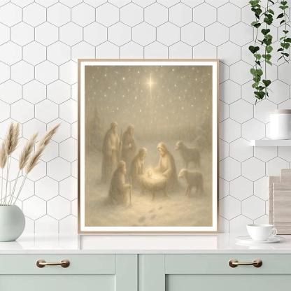 Starlight Nativity Meadow DIY paint by numbers