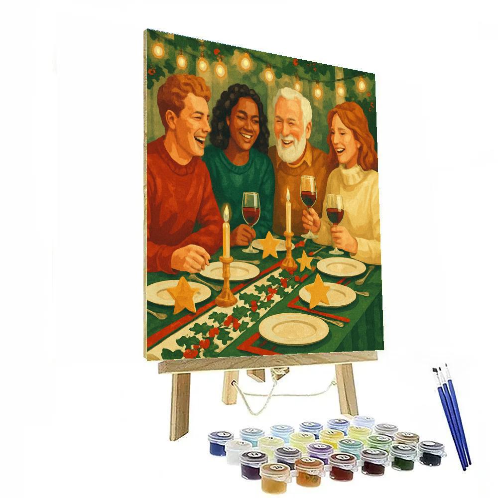 Festive Feast With Holly Highlights paint by color
