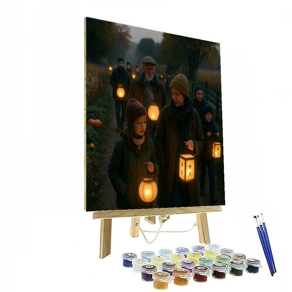 Harvest Moon Lantern Walk Village Paint by numbers art