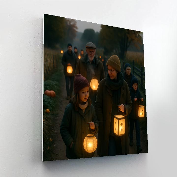 Harvest Moon Lantern Walk Village Paint by numbers art