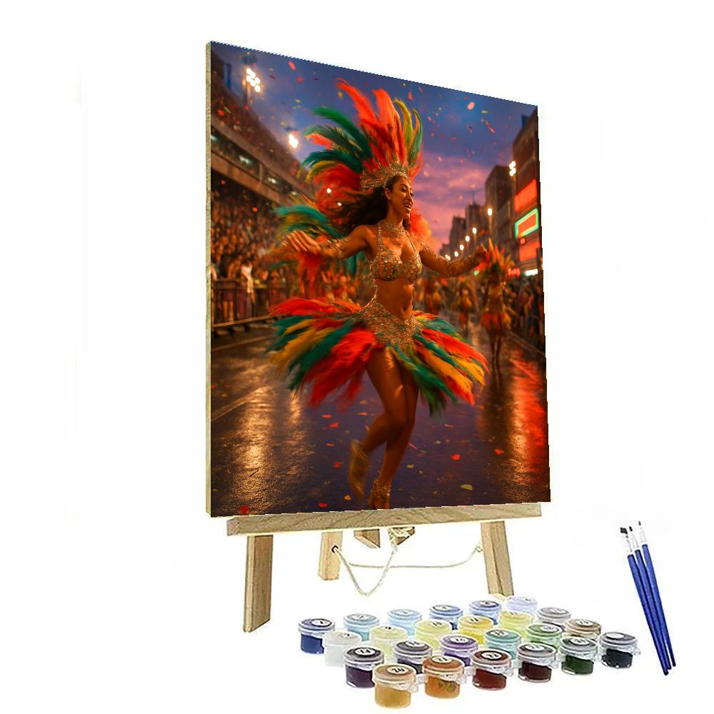 Vibrant Rio Carnival Samba Procession paint by numbers