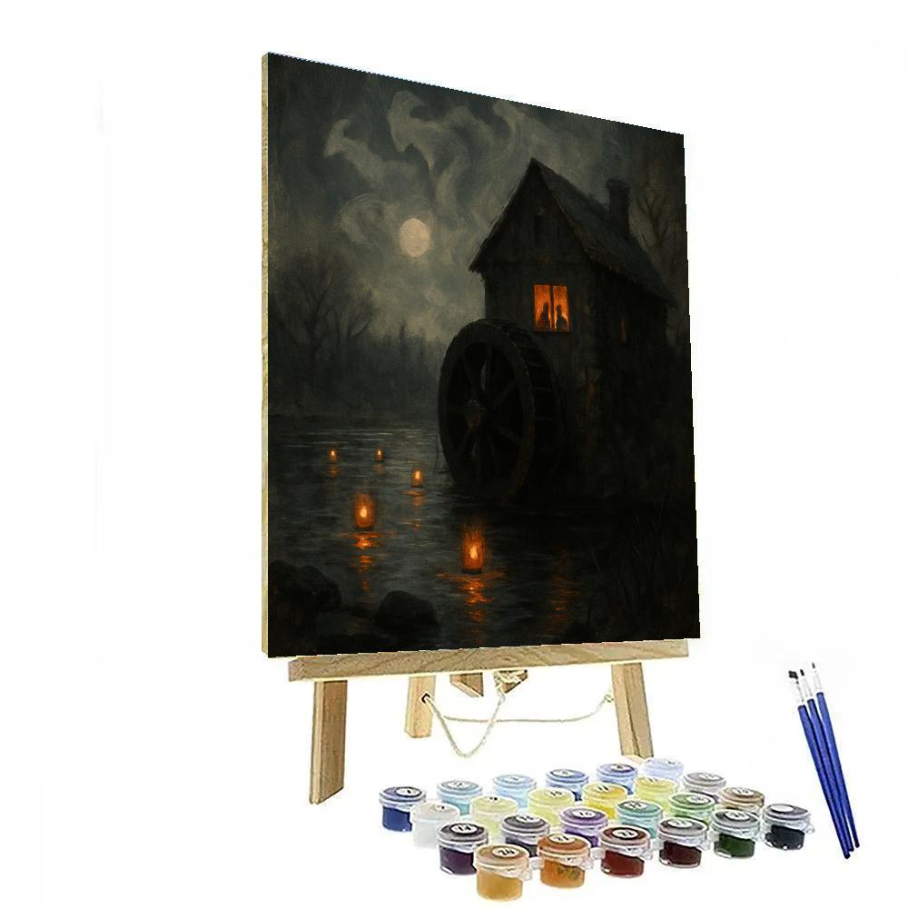 Lantern Fog By The Old Mill painting number kit
