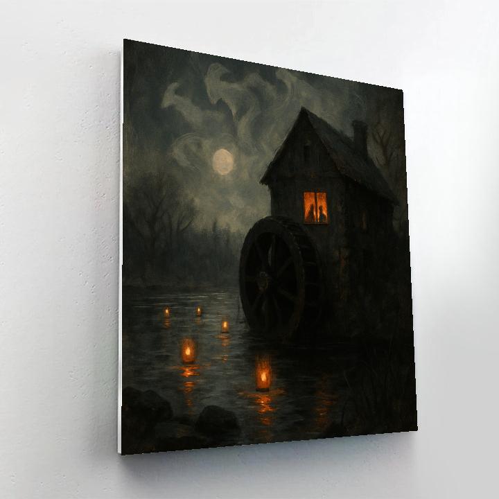 Lantern Fog By The Old Mill painting number kit