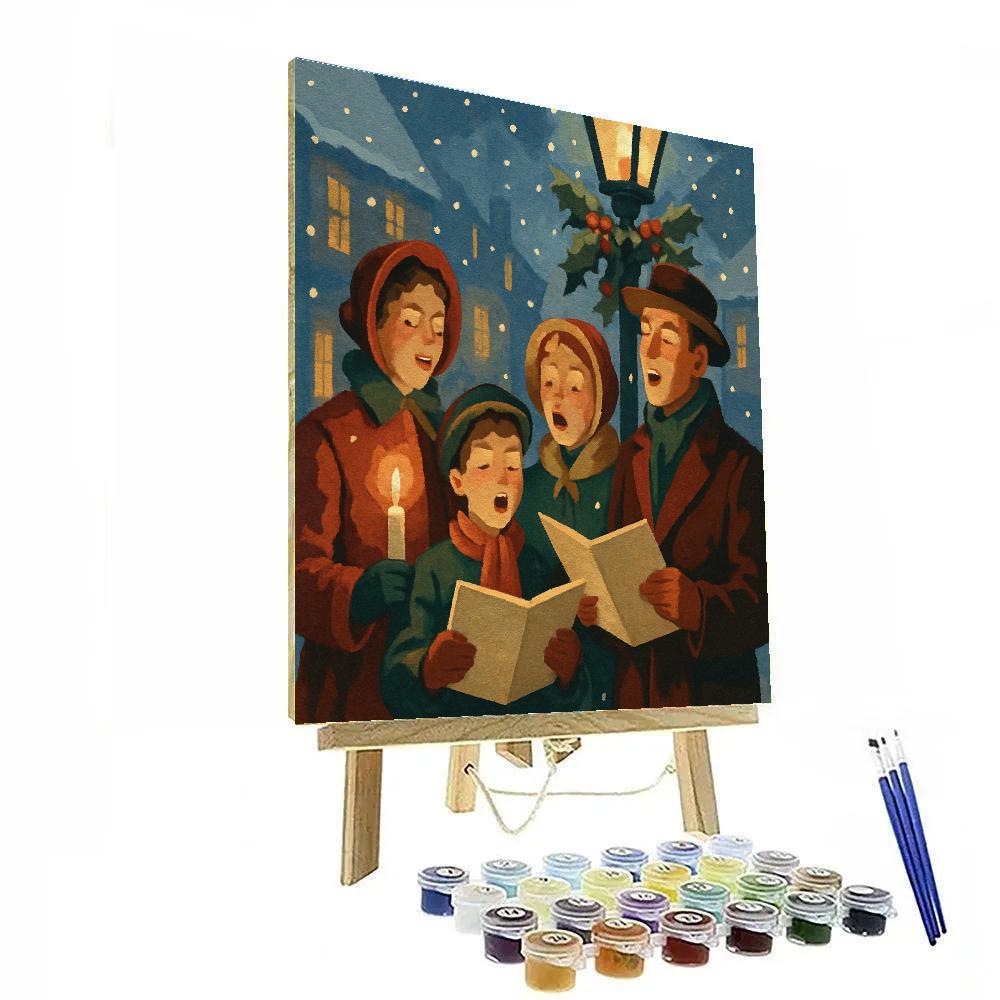 Twinkling Candlelight Carolers DIY paint by numbers