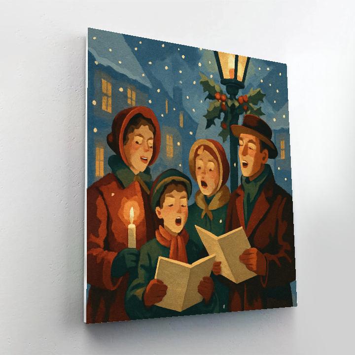 Twinkling Candlelight Carolers DIY paint by numbers