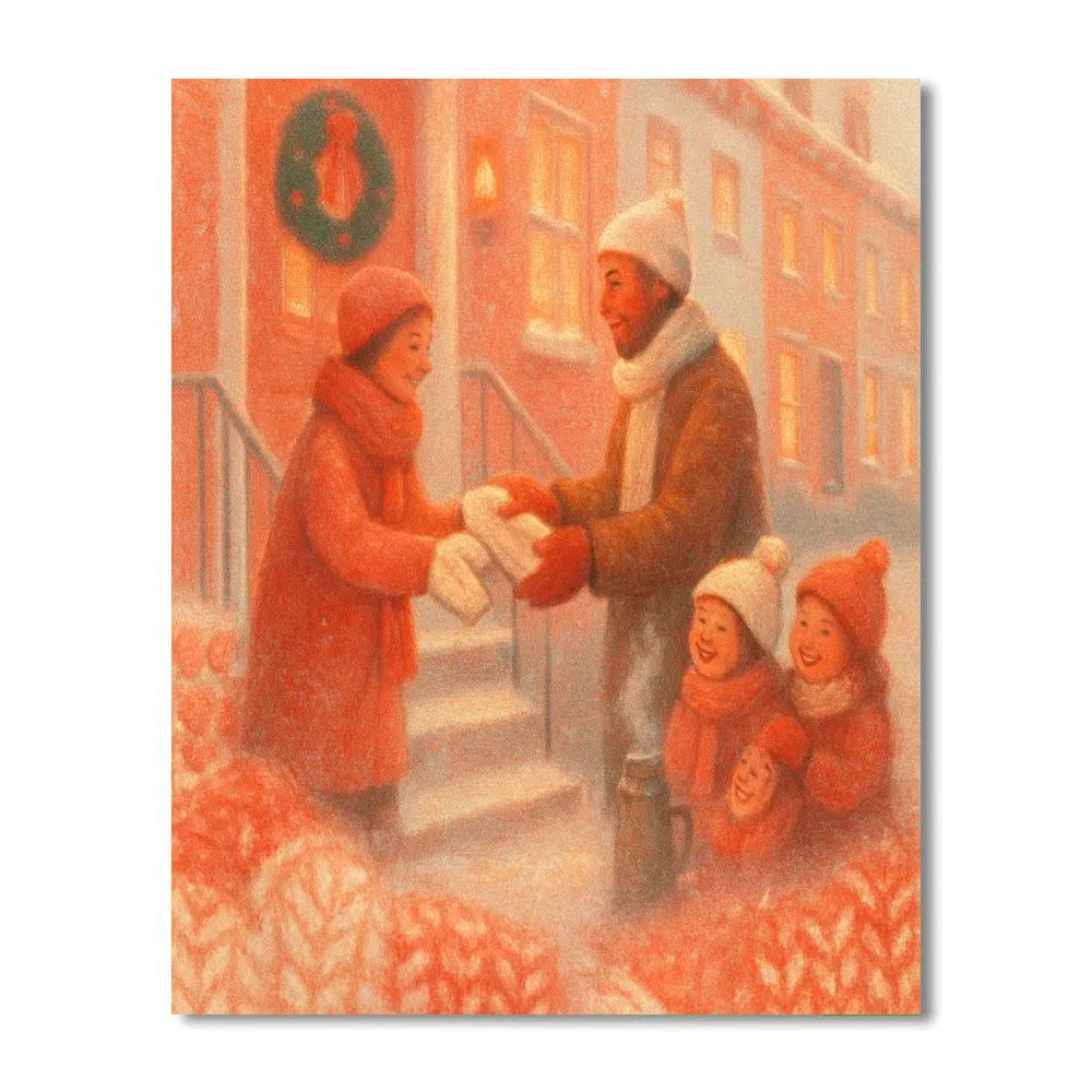 Warm Mittens Exchange Paint by numbers art