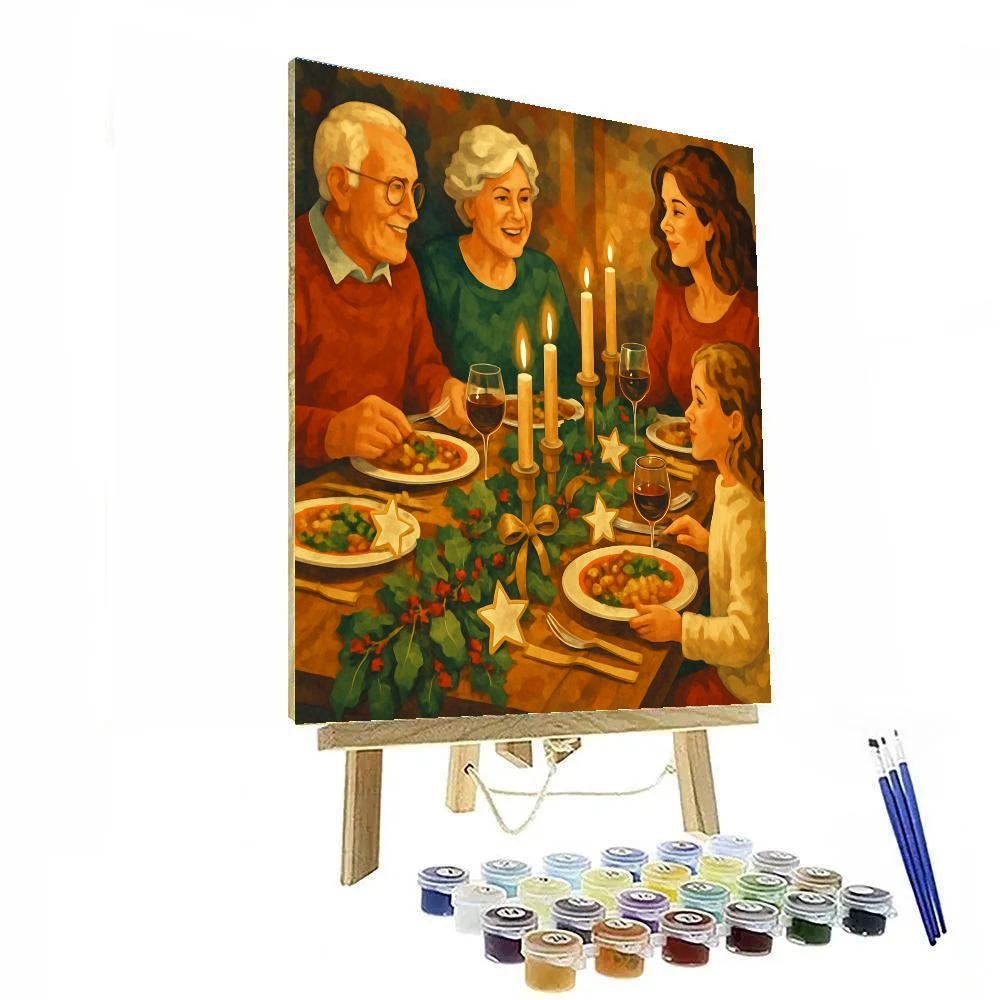 Golden Ribbon Feast Painting by numbers kit