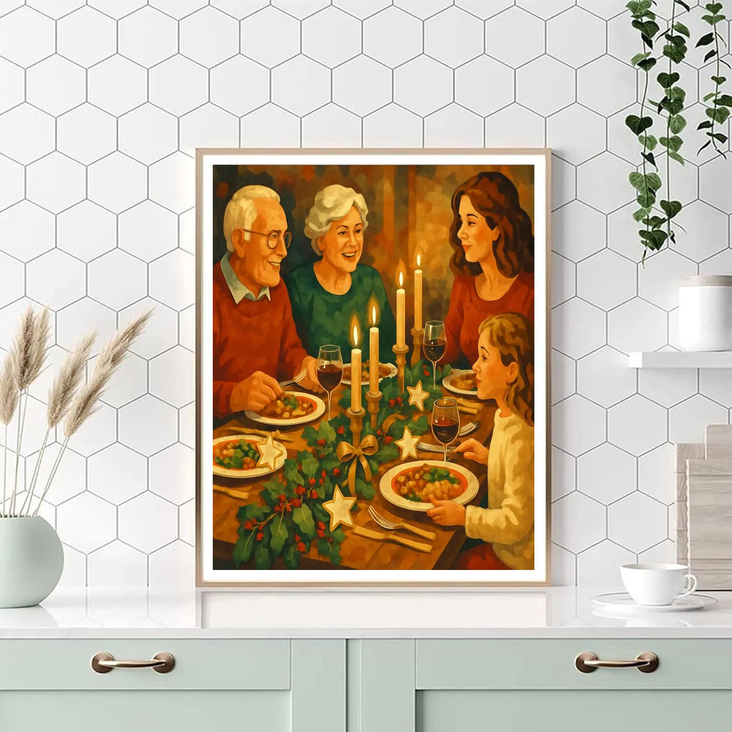Golden Ribbon Feast Painting by numbers kit