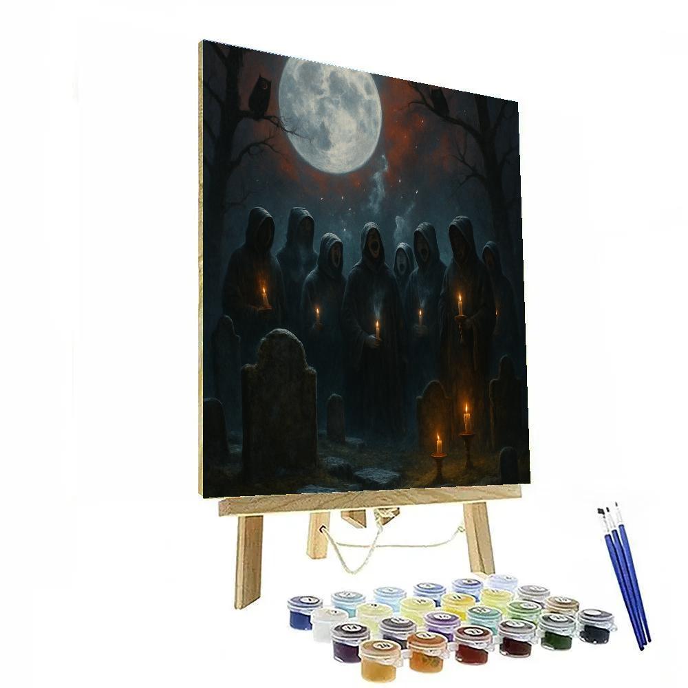 Starlit Graveyard Choir painting number kit
