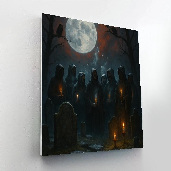 Starlit Graveyard Choir painting number kit