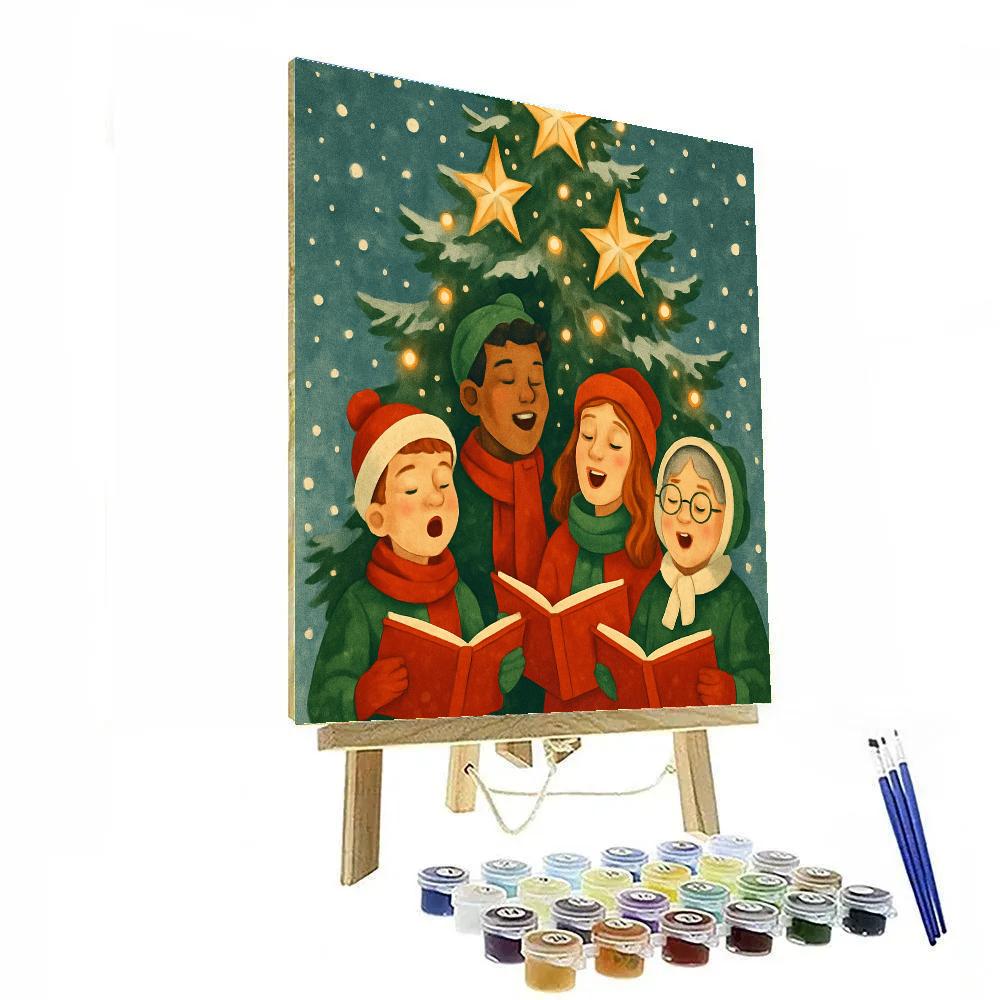 Snowy Starry Serenade paint by numbers
