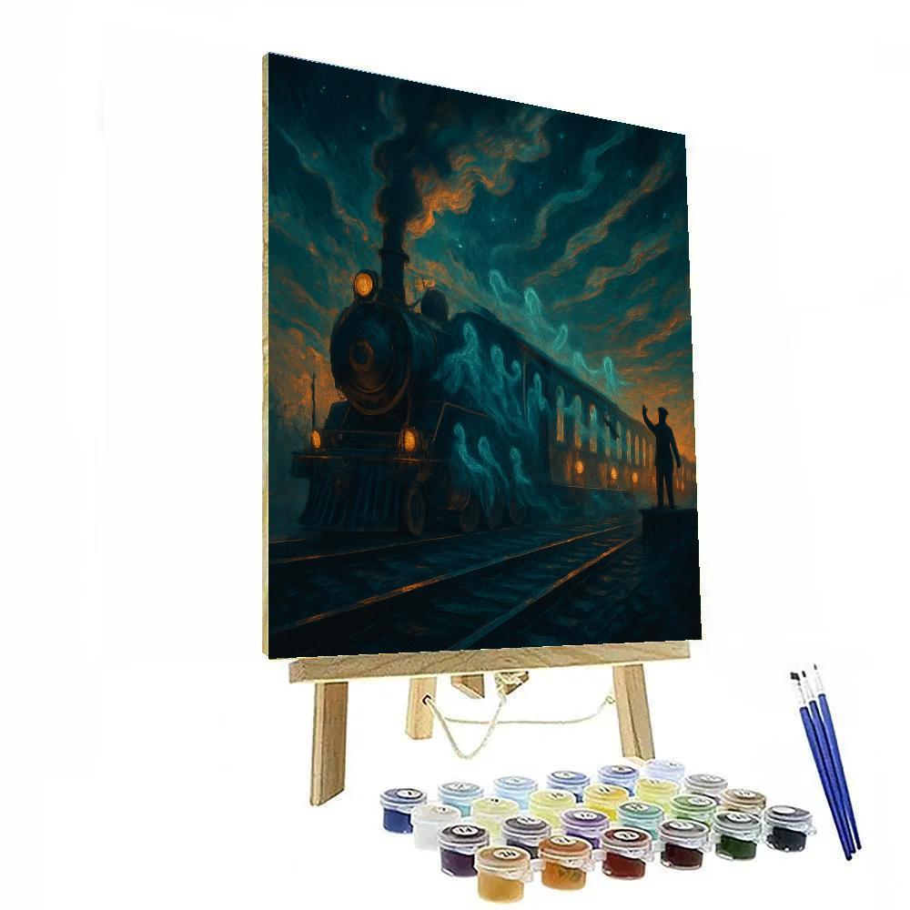 Arcane Train At Dusk paint by color