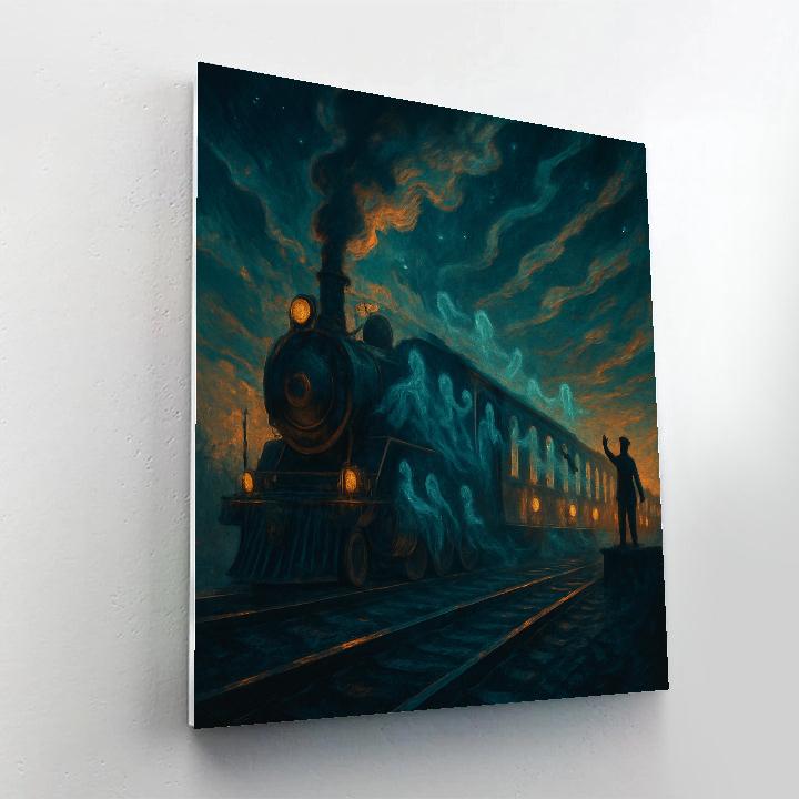 Arcane Train At Dusk paint by color
