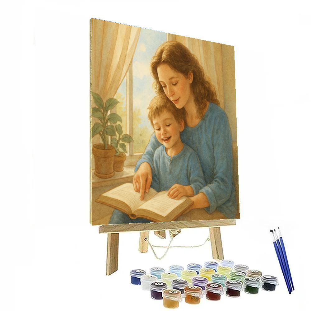 Morning Light Reading With Mom Paint by numbers art