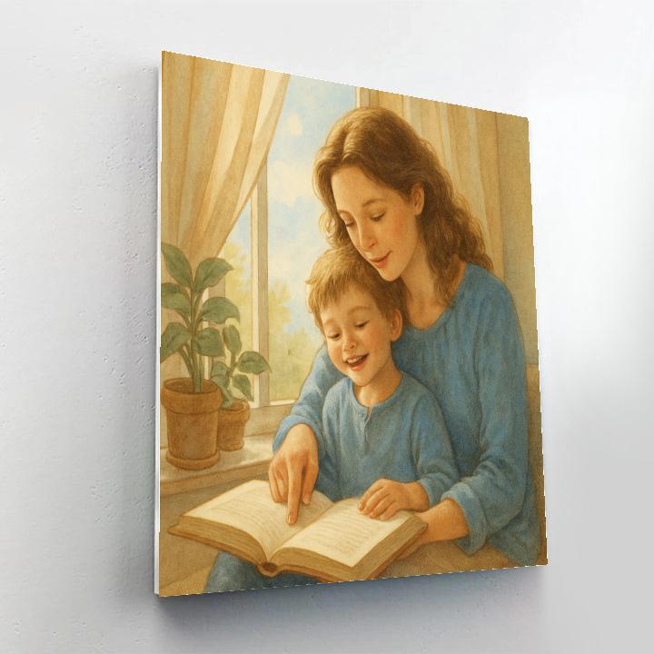 Morning Light Reading With Mom Paint by numbers art