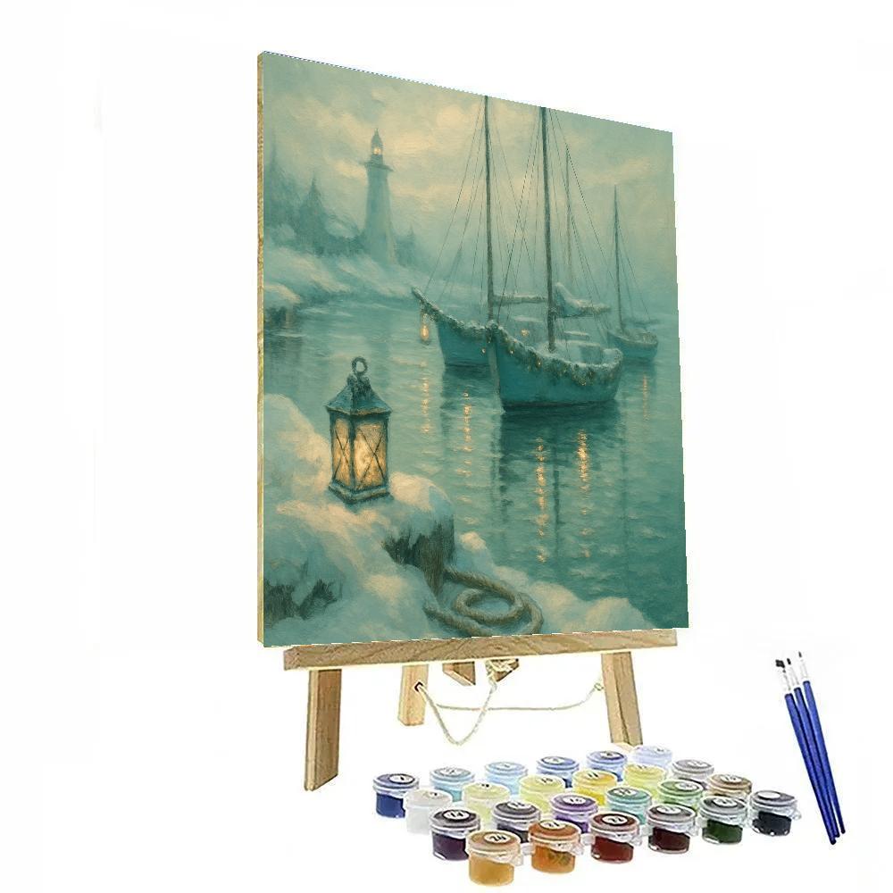 Snow Lantern Harbor painting number kit