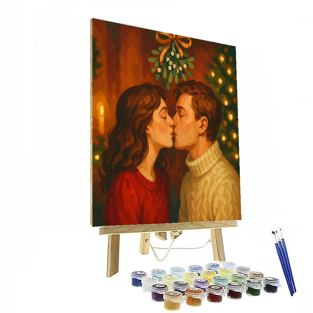 Midnight Mistletoe Moment painting number kit