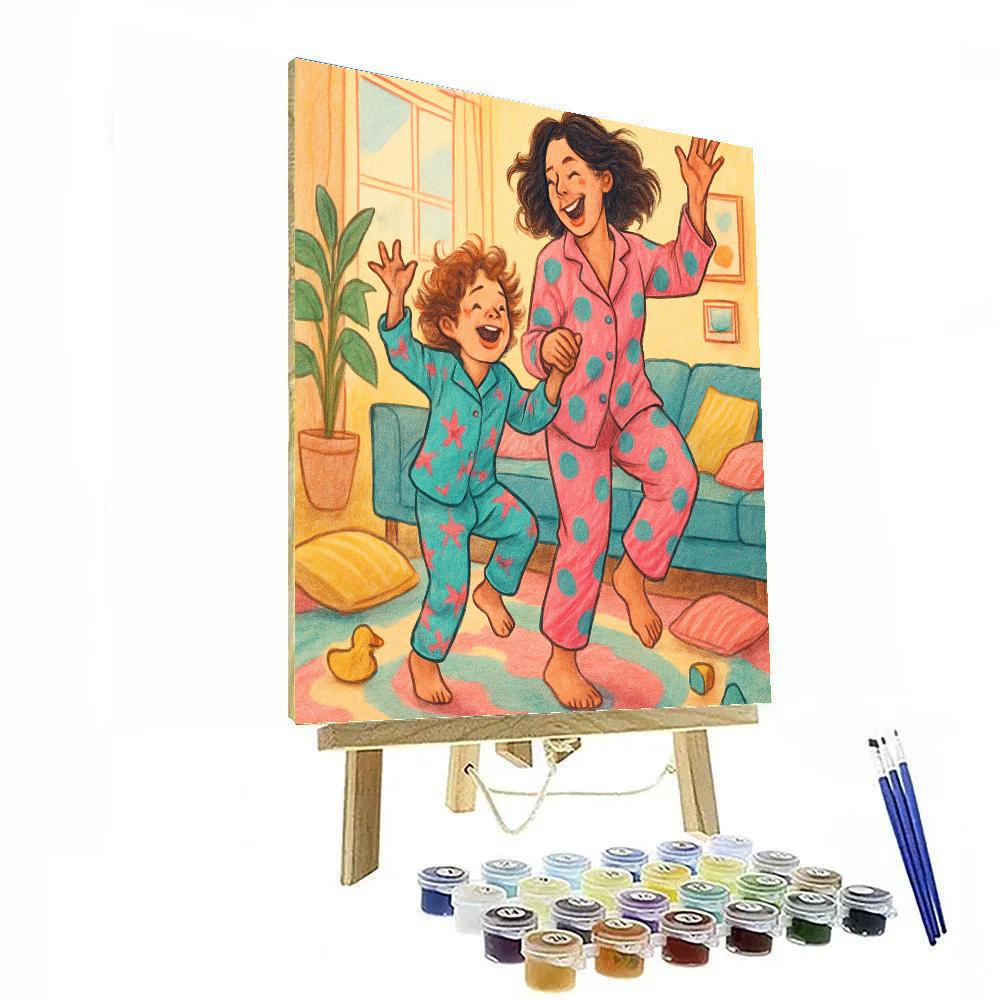 Pajama Dance Party With Mom Painting by numbers kit