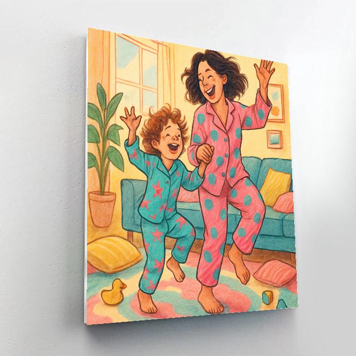 Pajama Dance Party With Mom Painting by numbers kit