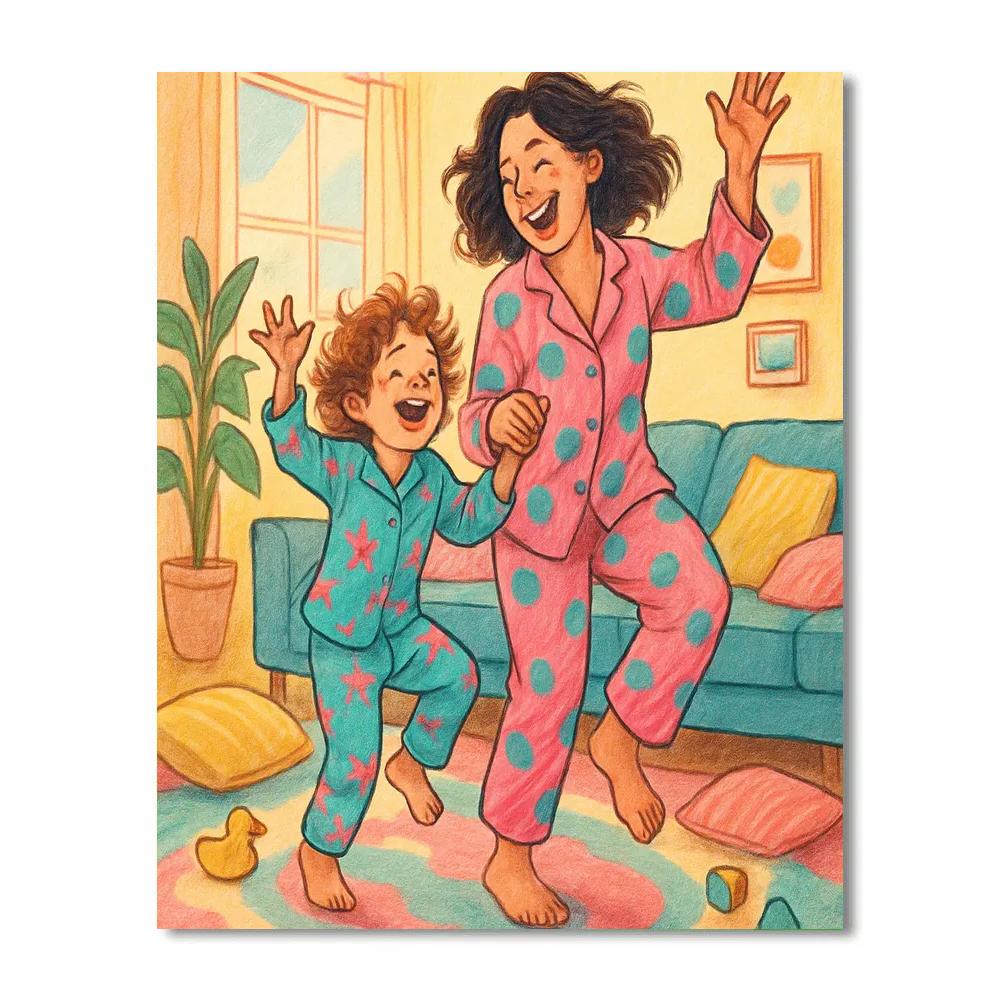 Pajama Dance Party With Mom Painting by numbers kit