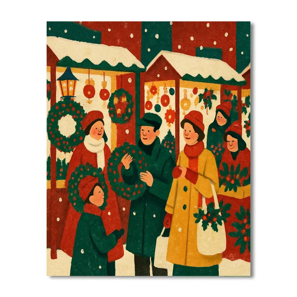 Frost-Kissed Market Magic Numbered painting kits